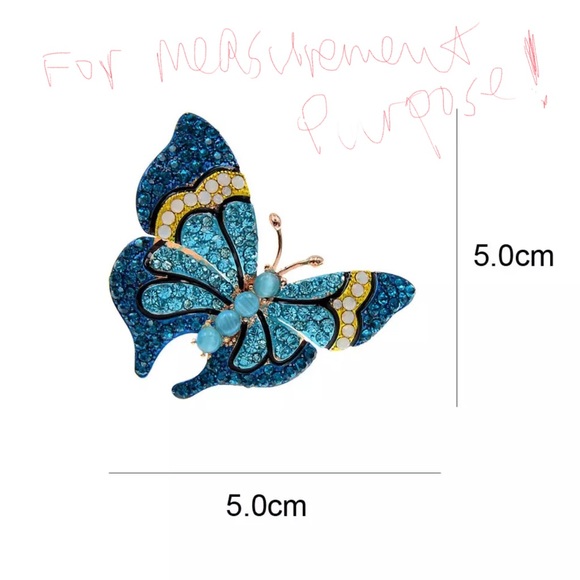 Rhinestones Butterfly Brooch Pin - Picture 2 of 3